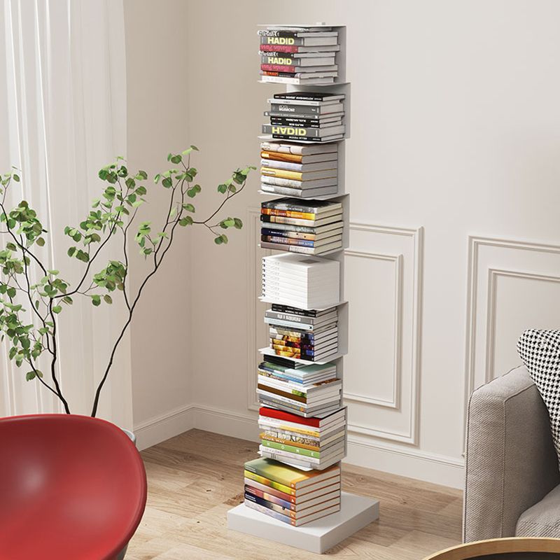 Contemporary Style Geometric Bookcase Vertical Closed Back Bookshelf