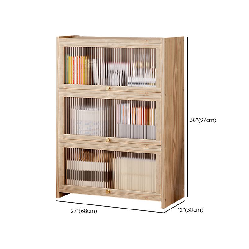 Natural Contemporary Cabinet, Solid Wood Accent Cabinet with Doors