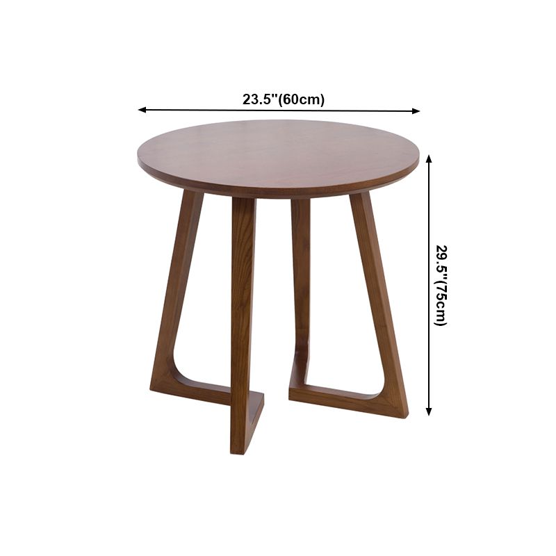 Round Wood Color Dining Table Ash Solid Wood Table Modern with Double Pedestal