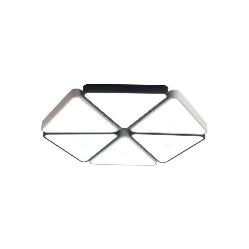 Contemporary Hexagon Flush Mount Fixture Acrylic Warm/White Light LED Living Room Ceiling Light Fixture in White, 19.5"/23.5" Wide