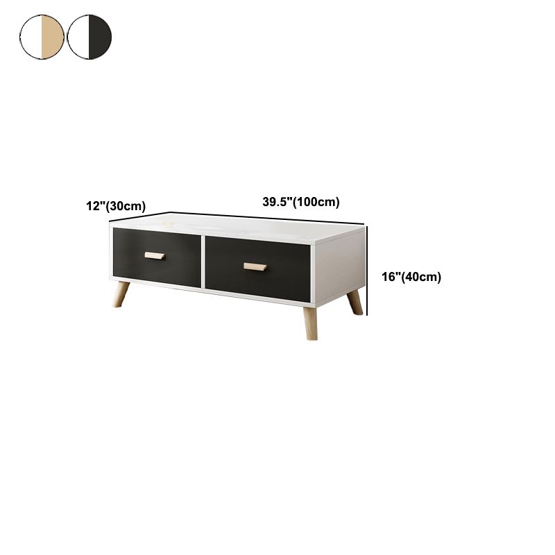Engineered Wood TV Media Console with Drawers Scandinavian TV Stand
