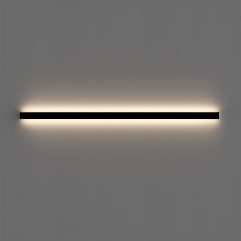 Metal Linear Shade Wall Light Modern Style 1-Light Wall Mounted Light Fixture in Black