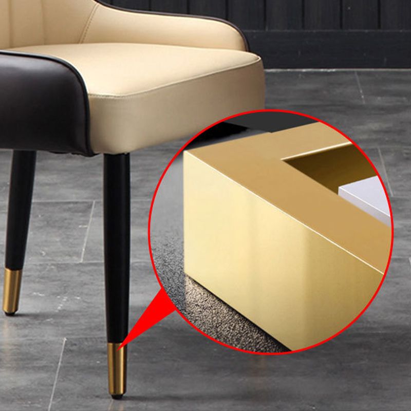 Glam Parsons Side Chair PU Leather Indoor Dining Chair for Living Room