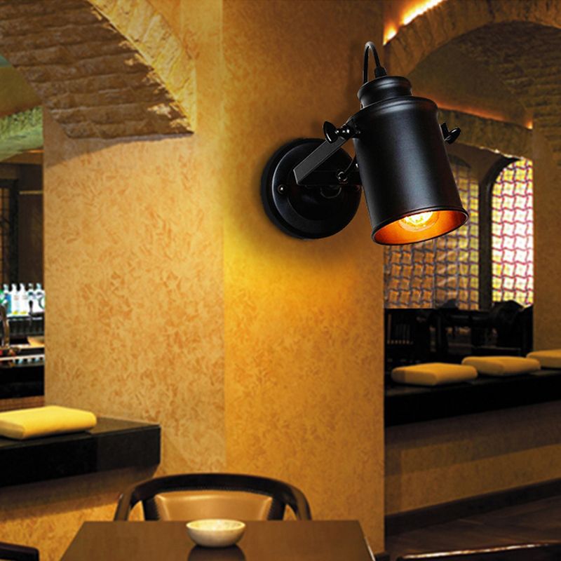 Industrial Style Iron Wall Mount Light Cylinder Shape Wall Lamp for Living Room