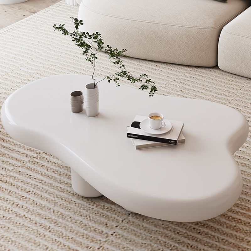 Contemporary Corner Table Wood White 4 Legs Accent Side Table