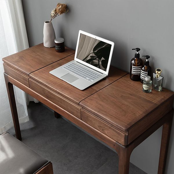 3 Drawer Mid-Century Modern Flip-Top Vanity Dressing Table for Home