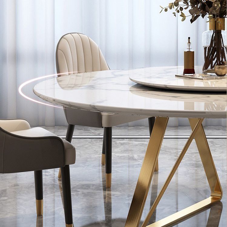 Marble Dining Table Contemporary Dining Site Table with Pedestal Base