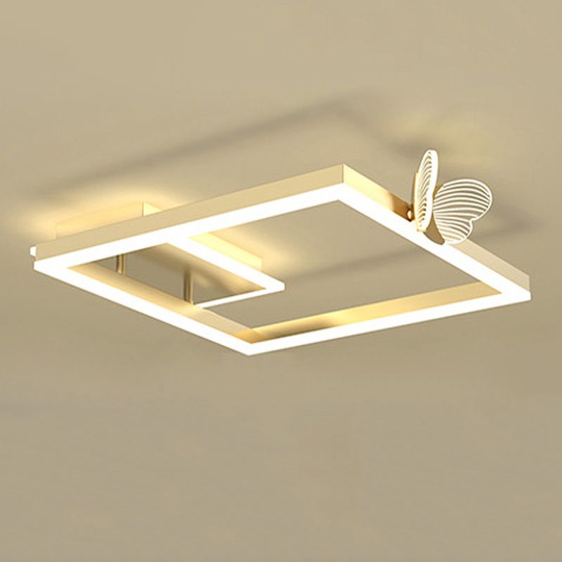 Zeitgenössische lineare Flush -Leuchten Metall -Flushmount -Beleuchtung in Gold