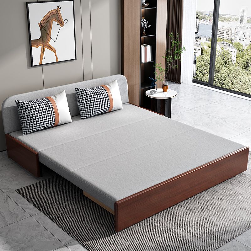 Linen Contemporary Armless Sofa Bed Foldable Sofa for Living Room, Apartment