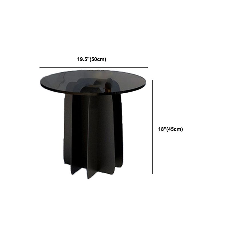 Abstract Base Design Circular Glass Table with Modern Style Coffee Table