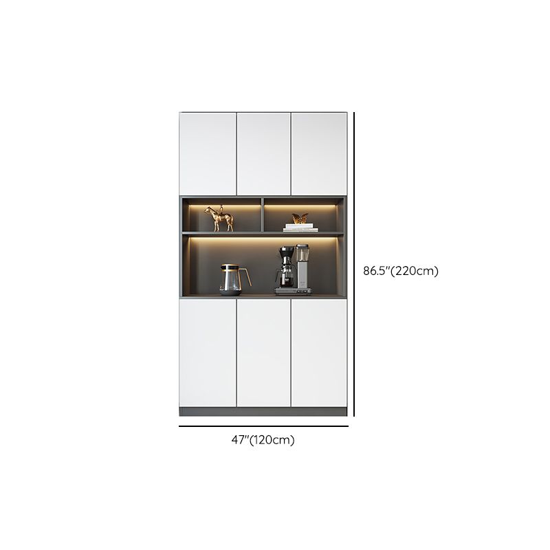 Modern Glass Adjustable Shelving Doors Wood Sideboard Cabinet with Cabinets and Drawers