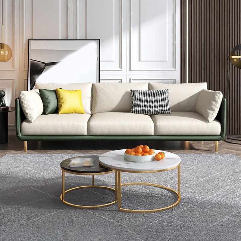 Modern Style Square Armrest Latex/sponge Seat Padding Imitation Leather Sofa