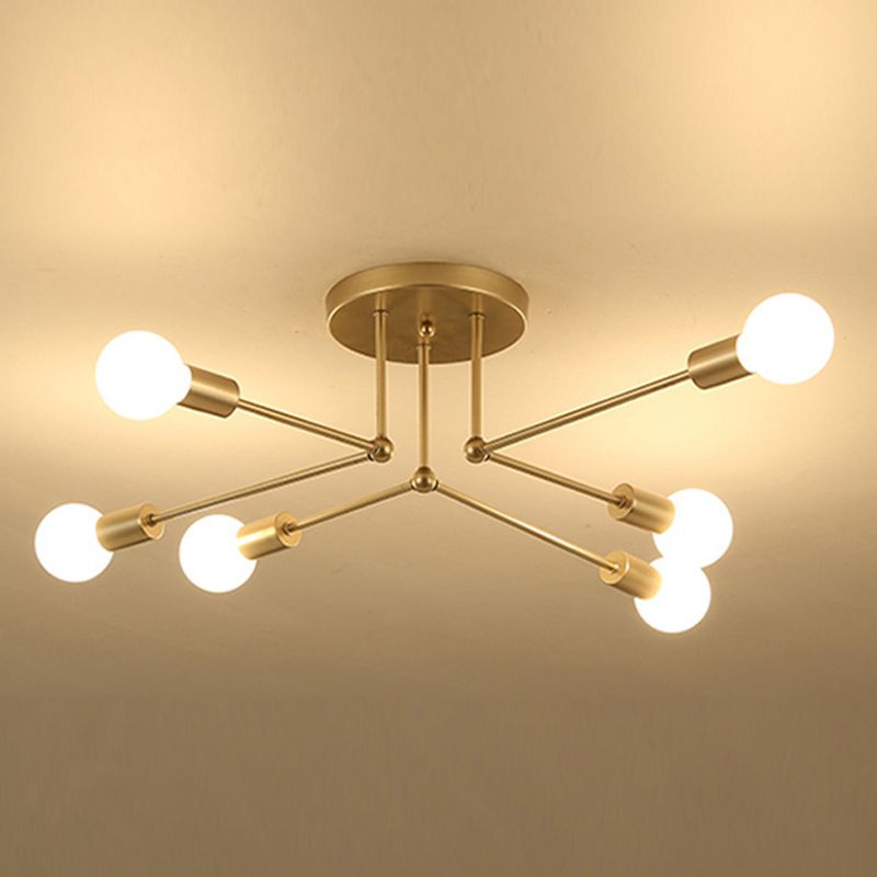 Supporto semifulto interno in stile industriale a soffitto in metallo radiale in stile retrò