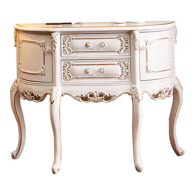 Free Form Shape Contemporary Console Table White Wood Console Sofa Table