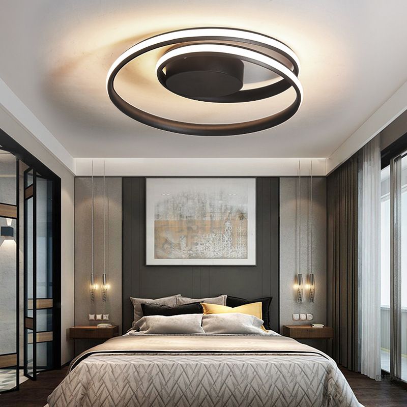 Lámpara de techo LED lineal creativa moderna, montaje empotrado de aluminio con pantalla de silicona