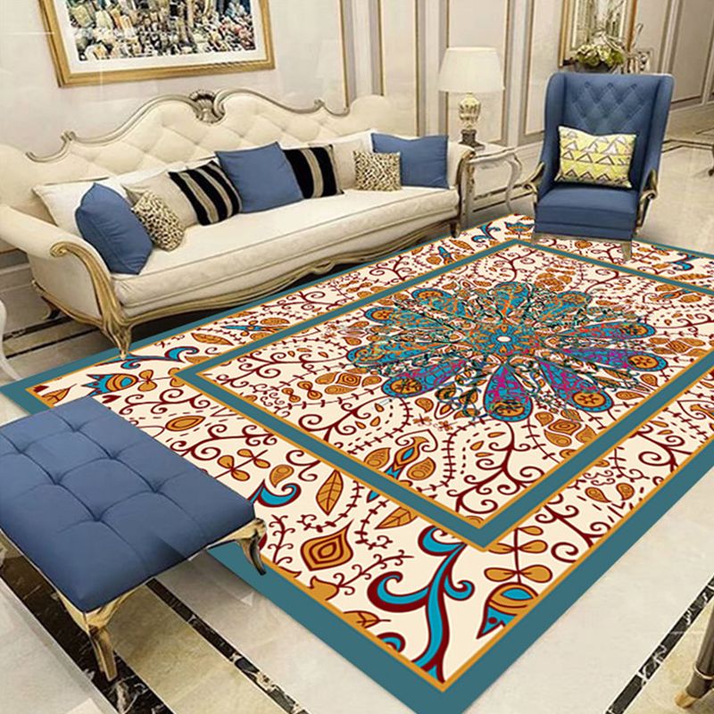 Multicolor Shabby Chic Teppich Polyster Floral bedrucktes Gebiet Teppich nicht rutschfest