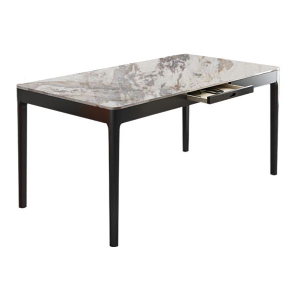 Rechteck dreifarbige Esstisch Sinterstein Tisch Vintage mit Schublade