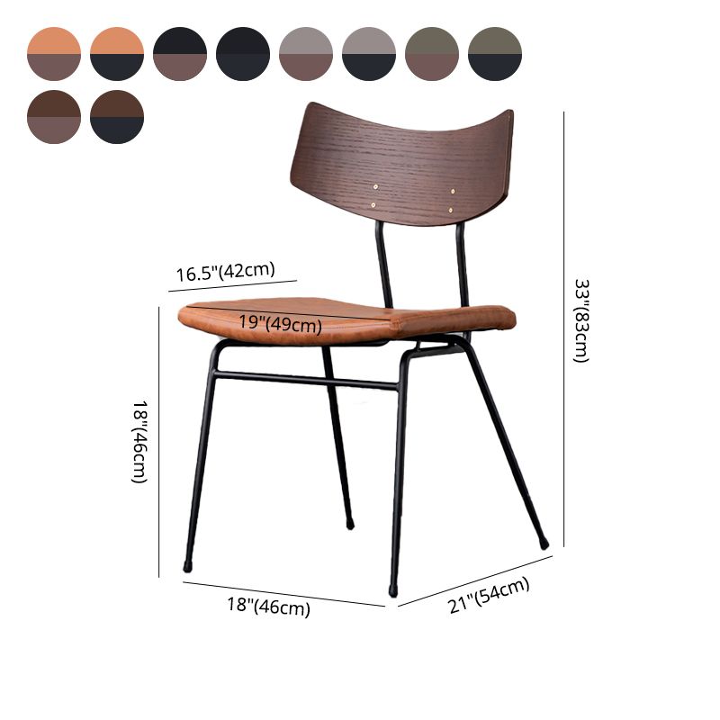 Sillas de comedor estilo moderno Silla auxiliar de cocina sin brazos con patas de metal