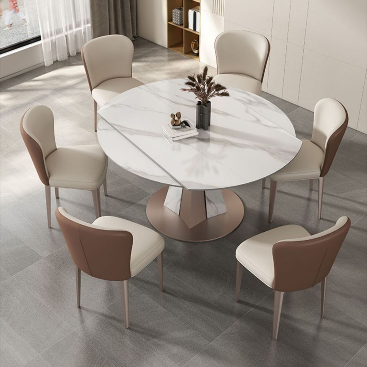 Modern Sintered Stone Dining Table Set 1/2/5/7/9 Pieces Dining Set for Home Use