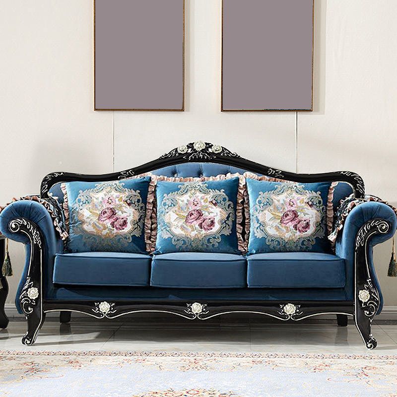 Tight and Tufted Split-Back Rolled Arm Sofa Couch for Three People