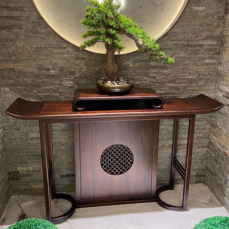 Rectangle Shape Contemporary Console Table Brown Solid Wood Console Sofa Table