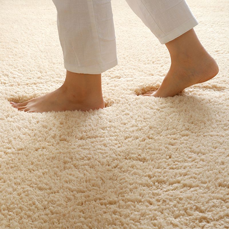 Relaxing Solid Shag Rug Polyester Indoor Carpet Non-Slip Backing Area Carpet for Home Decoration