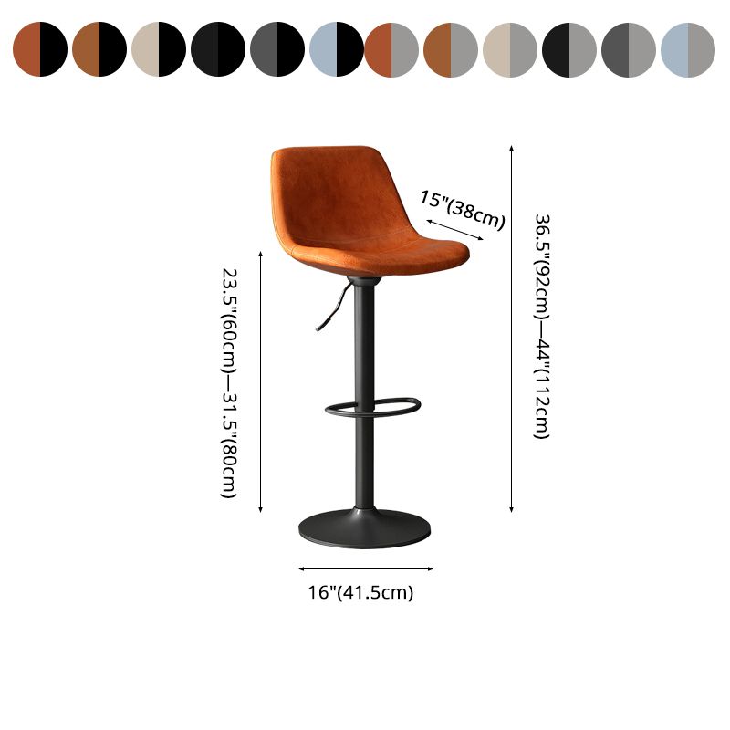 Industrial Style Bar Stools Leather Cushions Rotatable Counter Stools 1 Piece