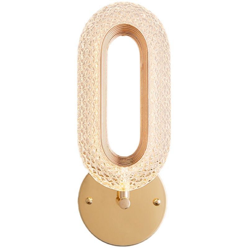 Nordic Circle Shade Wall Sconce Light, Luxury Acrylic Linear Sconce Light Fixture for Bedroom