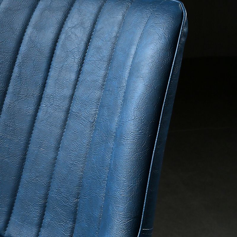 Modern Design Faux Leather Side Chair with 4 Metal Black Finish Legs Solid Back Armless Chair