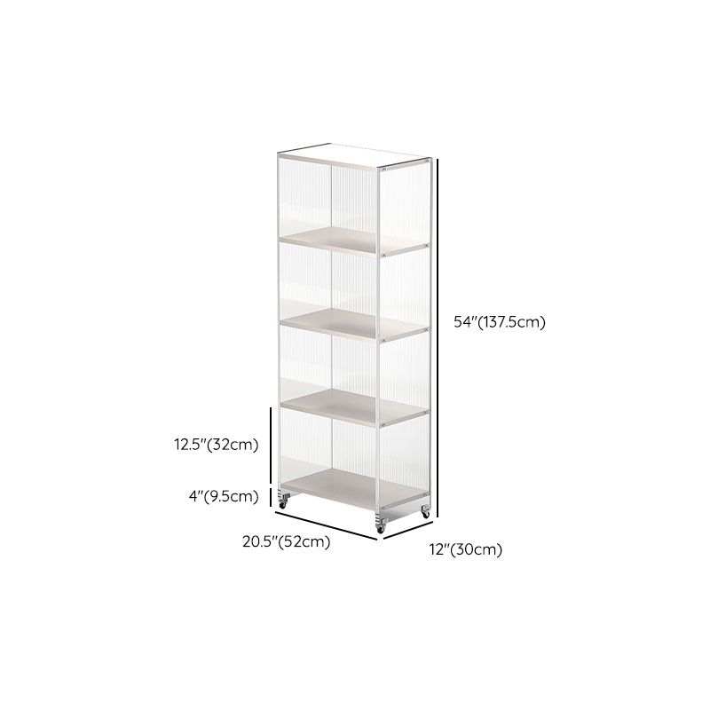 Closed Back Vertical Bookshelf Modern Style Acrylic Bookcase for Office