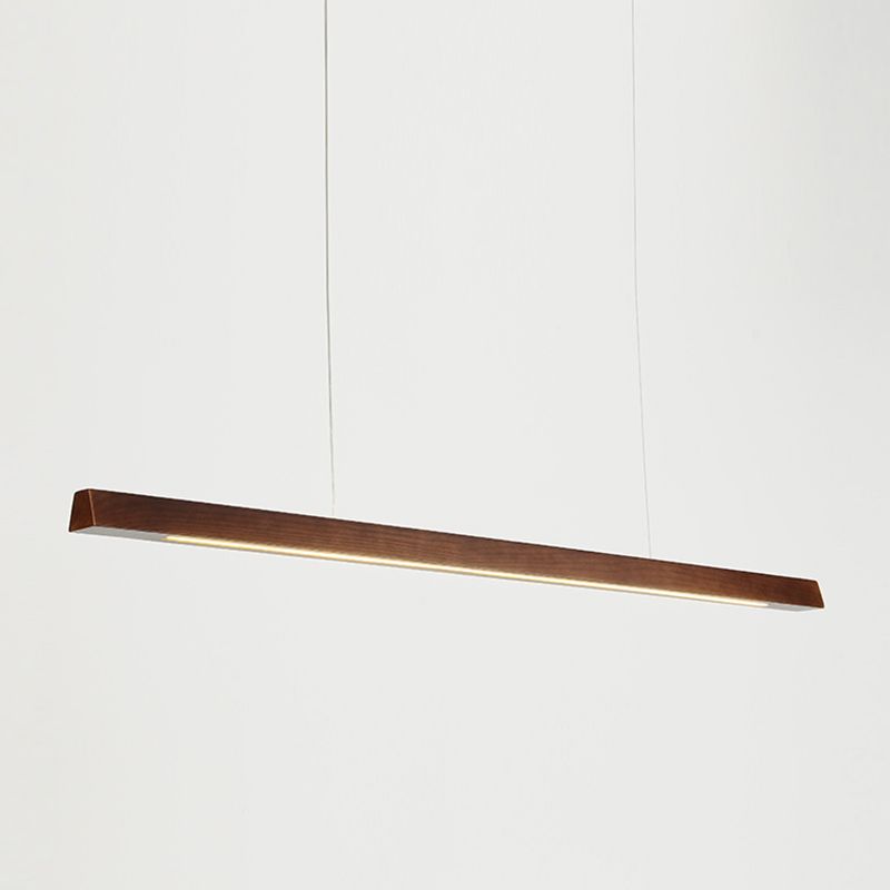 Contemporary Style Linear Shape Pendant Light Wood 1 Light Pendant Lighting Fixture