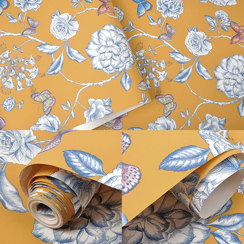 Non-Pasted Wall Decor American Countryside Garden Flower Wallpaper for Accent Wall, 57.1 sq ft.