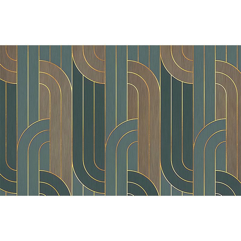 Stain-Resistant Mural Wallpaper Geometries and Stripe Personalized Size Contemporary Wall Art for Accent Wall