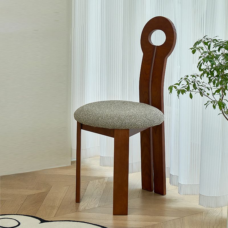 Modern Upholstered Home Solid Wood Slat Back Armless Dining Chair