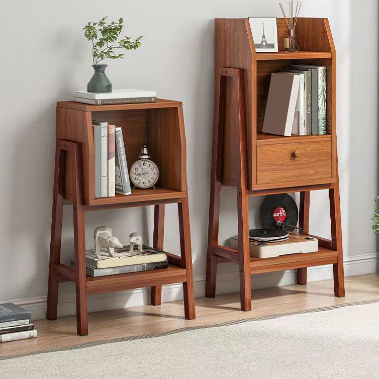 Modern Ladder Book Case 11" W Vertical Engineered Wood Open Bookcase for Home