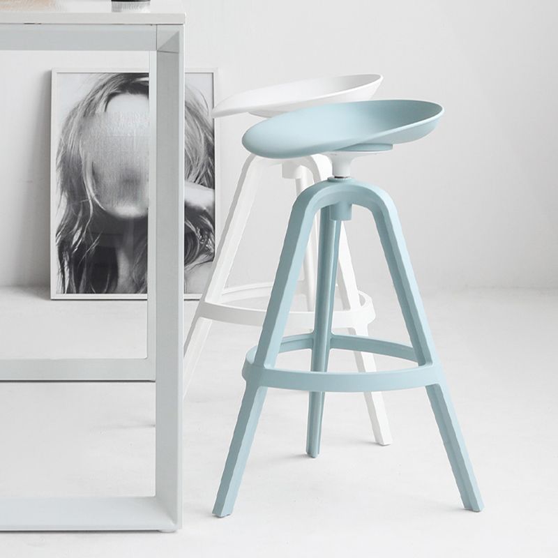 Modern Indoor Bar & Counter Stool Low Back Plastic Footrest Dining Stool