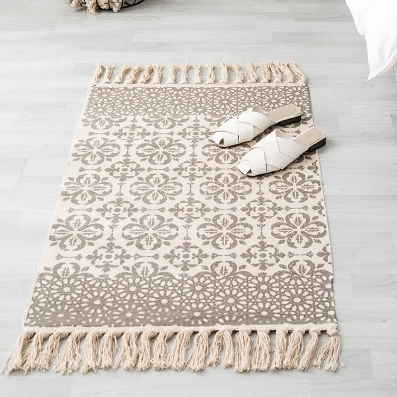 Dekorative westliche Teppich mehrfarbige Stammes gemustertes Teppichmaschine Waschbarer Pflege Teppich mit Quasten für Schlafzimmer