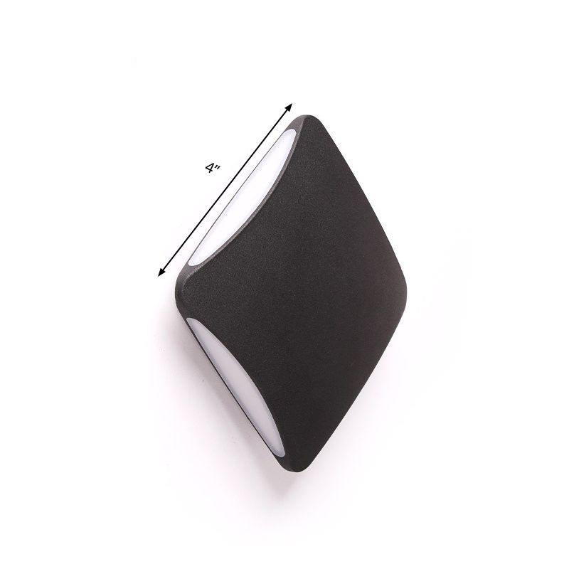 Moderne stijl diamant wandmontage licht aluminium 4 "/6" brede led veranda sconce lamp in zwart