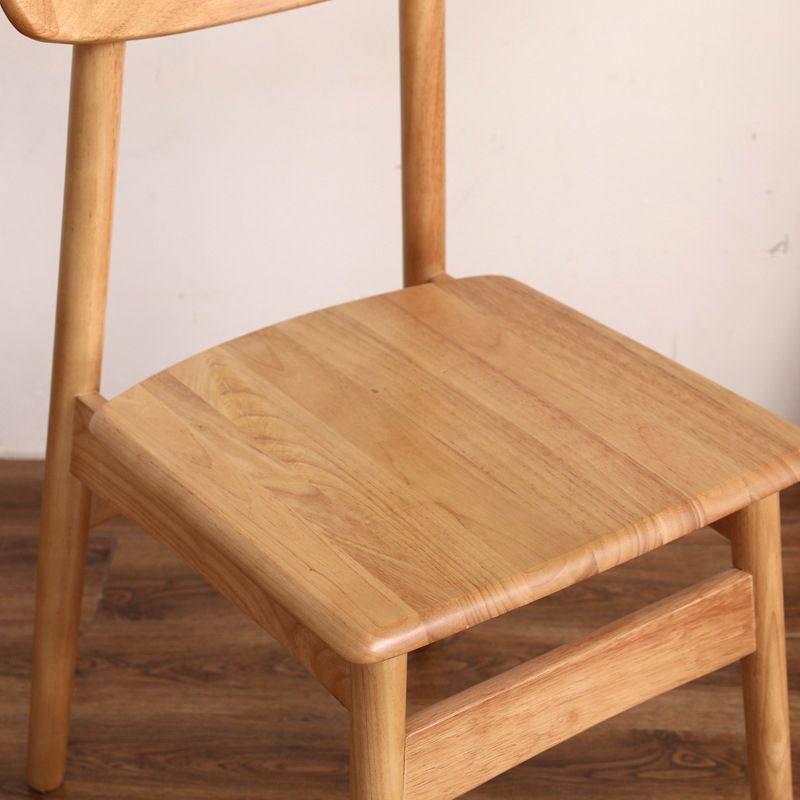 Contemporary Style Wood Dining Chair Stackable Ladder Back Arm Chair for Home