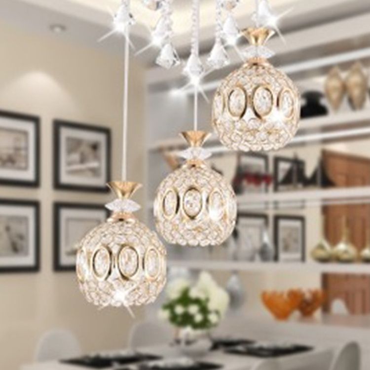 Globe hanglamp lamp armatuur moderne kristallen multi -light hangende lamp voor eetkamer
