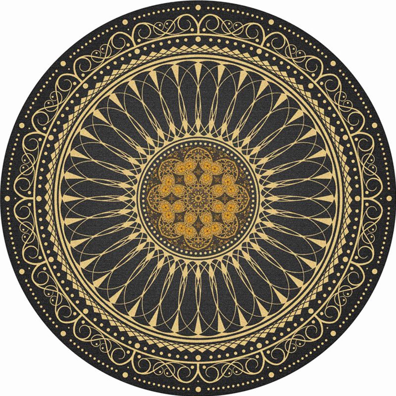 Chic Mandala Print Rug Multi Color Moroccan Carpet Polypropylene Stain Resistant Pet Friendly Non-Slip Backing Rug for Home