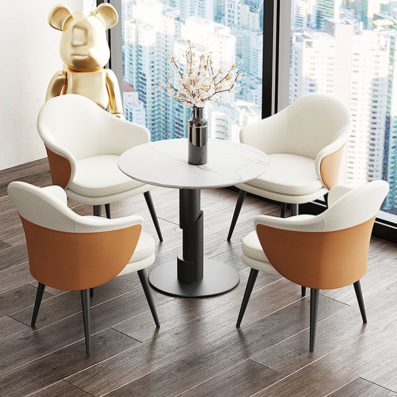 Nordic Style Metal Dining Chair Upholstered Arm Chair for Restaurant Use