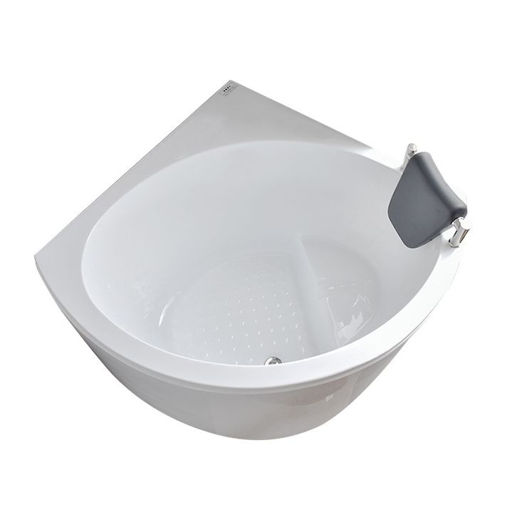 Corner Acrylic Bathtub Soaking White Modern Back to Wall Bath