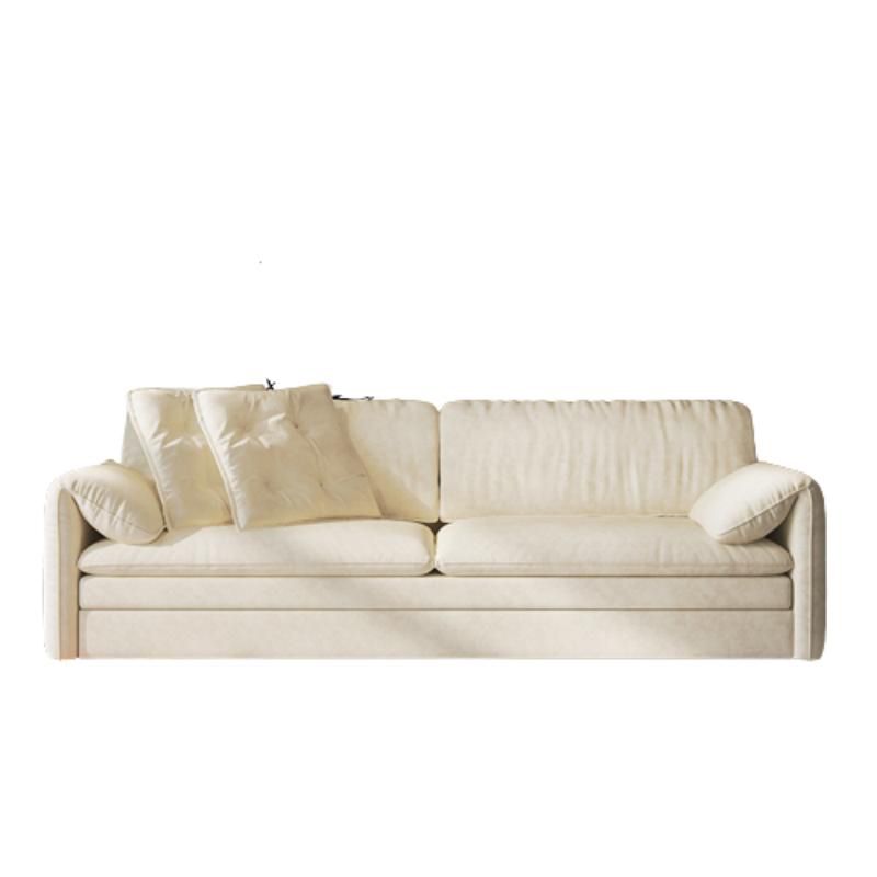 Glam Styled Fiber Sleeper Sofa Upholstered Pillow Top Arms Sofa Bed