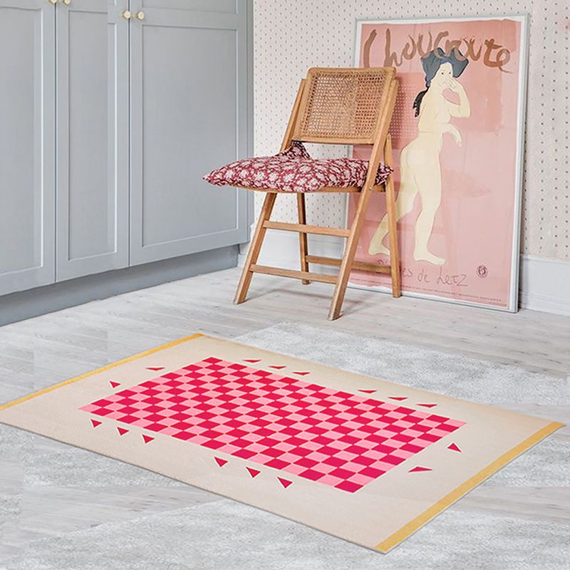 Licht oranje contrast kleurrooster tapijten polyester eenvoudig tapijt wasbaar tapijt voor woonkamer