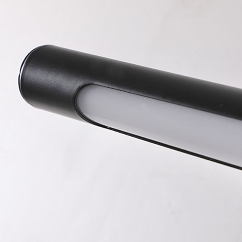 Metal Linear Wall Sconce Modern 1-Light Mirror Wall Mounted Light Fixture in Black Finish
