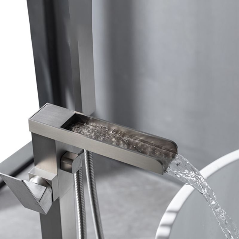Floor Mounted Copper Freestanding Tub Filler Freestanding Low Arc Tub Filler Trim