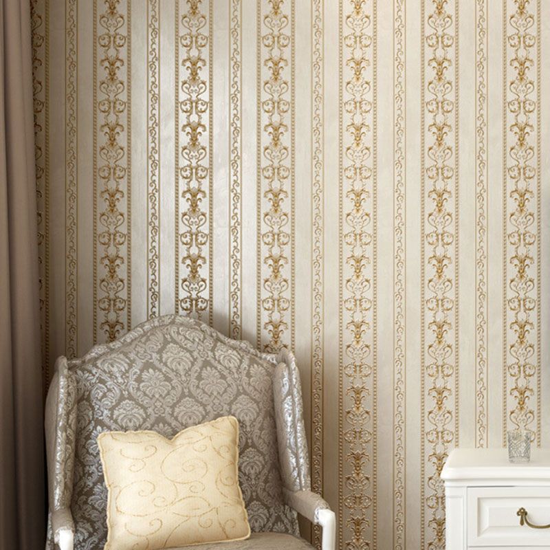 Rouleau de papier peint à rayures florales, 33 pi x 20,5 po, décoration murale classique, couleur douce, pour mur d'accent