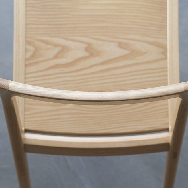 Contemporary Side Chair Wood Open Back Dining Chair for Home