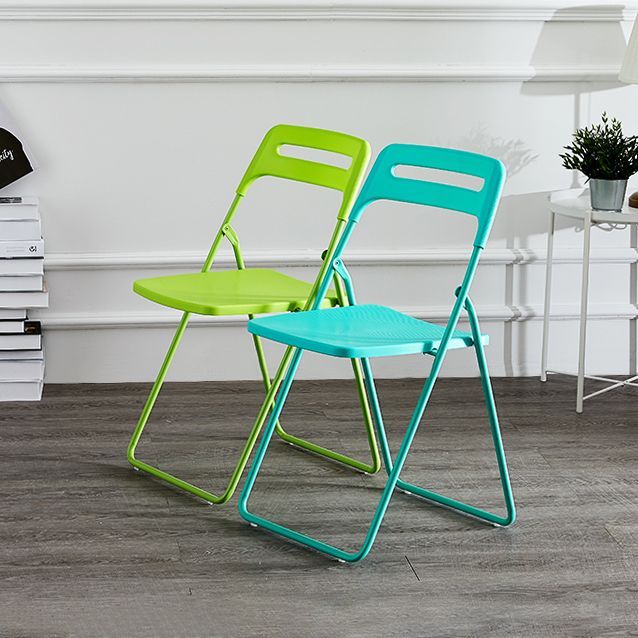 Silla lateral de metal moderna para interiores y exteriores, silla lateral de comedor plegable sin brazos